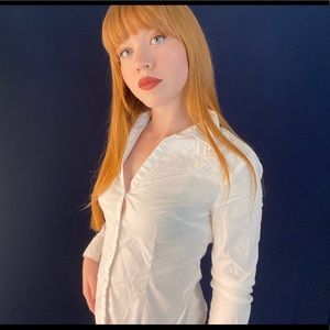 White button down blouse